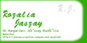 rozalia jaszay business card